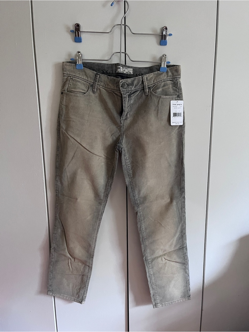 NWT Free People Corduroy Pants White Indigo Size 28